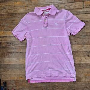 Vintage Abercrombie & Fitch Men's Muscle Pink Polo w/ Logo - Large